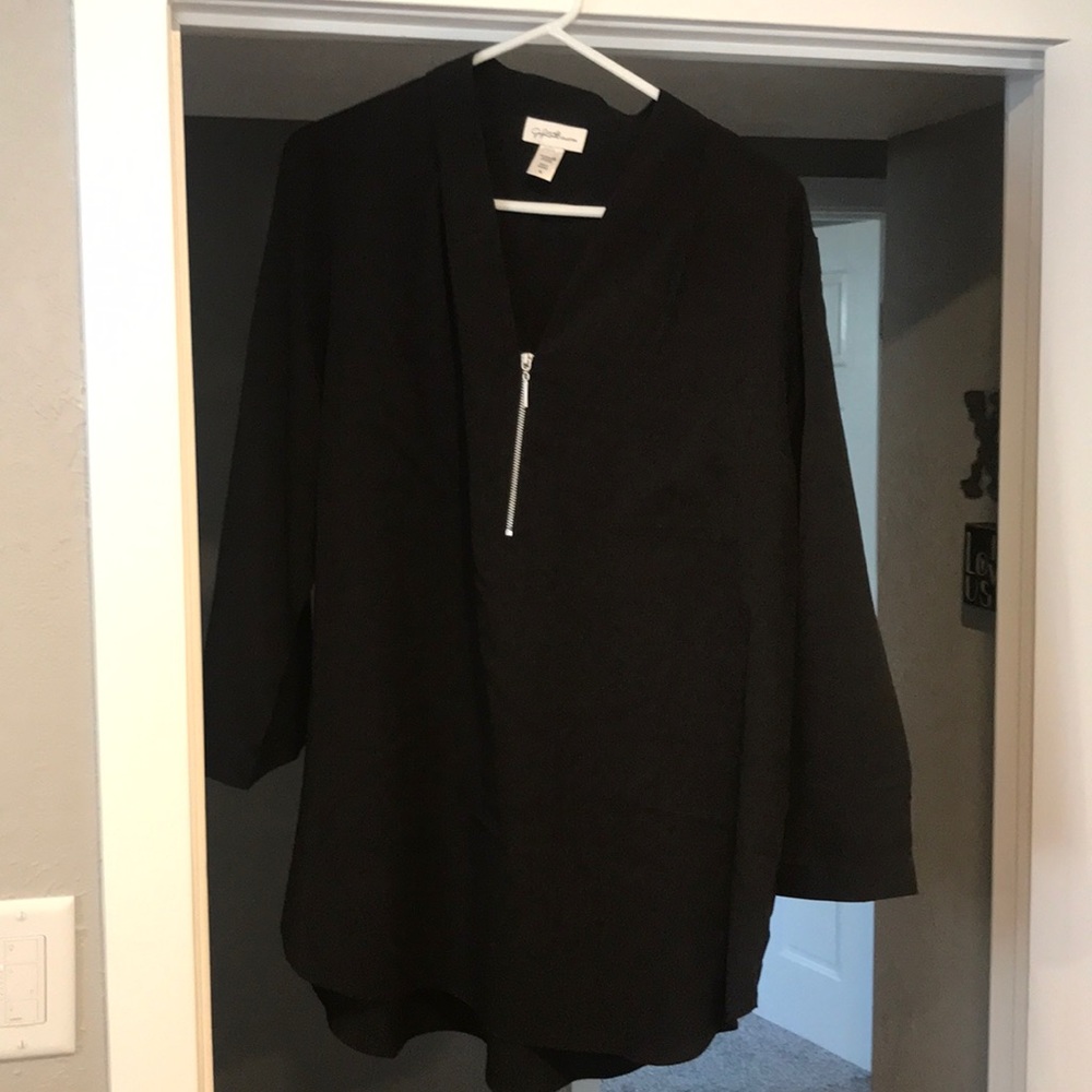 Dressy black zip up tunic
